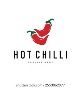 Hot Chili Peppers Logo Farm Garden Design Simple Illustration Symbol Template
