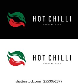 Hot Chili Peppers Logo Farm Garden Design Simple Illustration Symbol Template
