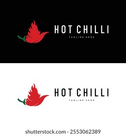 Hot Chili Peppers Logo Farm Garden Design Simple Illustration Symbol Template
