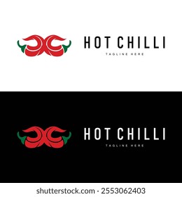 Hot Chili Peppers Logo Farm Garden Design Simple Illustration Symbol Template
