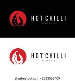 Hot Chili Peppers Logo Farm Garden Design Simple Illustration Symbol Template
