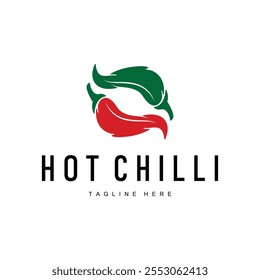 Hot Chili Peppers Logo Farm Garden Design Simple Illustration Symbol Template
