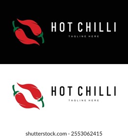 Hot Chili Peppers Logo Farm Garden Design Simple Illustration Symbol Template
