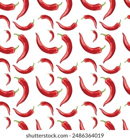 Hot Chili Peppers Seamless Vector Pattern Design