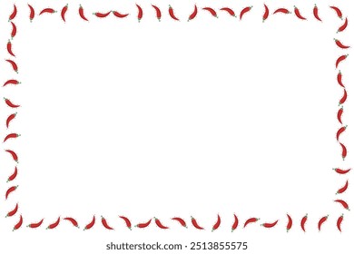 Hot chili vermelho pimenta borda bandeira. Cartaz de pimenta picante vegetal