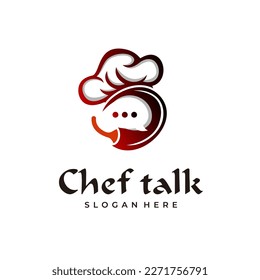 hot chili sauce cooking hat and chat order. for modern creative restaurant logo design