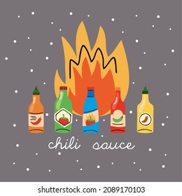 hot chili sauces onfire poster