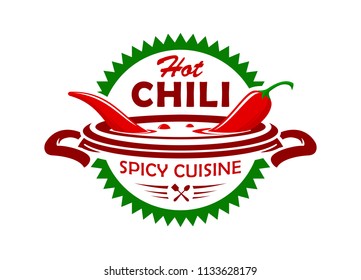 Hot chili spicy cuisine emblem svg