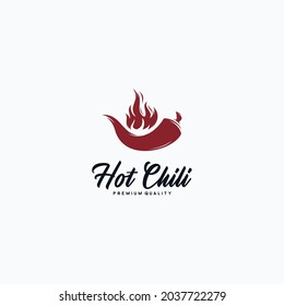Hot chili spicy cuisine logo design
