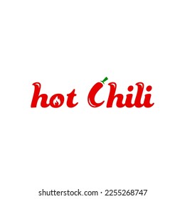 Hot chili wordmark logo, hot chili, red chili