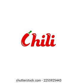 Hot chili wordmark logo, hot chili, red chili