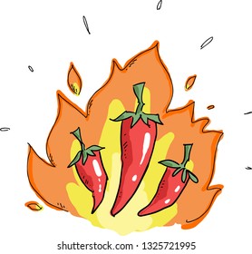 hot chilli hand drawn