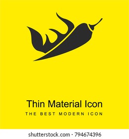 Hot chilli pepper  bright yellow material minimal icon or logo design