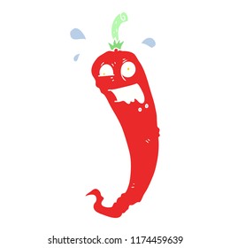 hot chilli pepper flat color illustration of