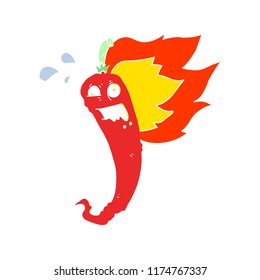 hot chilli pepper flat color illustration of