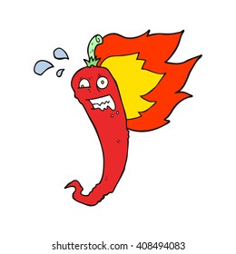 caricatura de chile picante de mano libre
