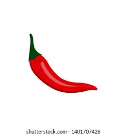 Hot chilli pepper isolated on white background. Vector illustration. 