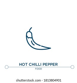 hot chilli pepper outline vector icon. simple element illustration. hot chilli pepper outline icon from editable food concept. can be used for web and mobile
