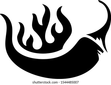 Ilustración vectorial de estilo de esbozo de Pepper Chili caliente