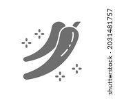 Hot chilli pepper, spice grey icon. Isolated on white background