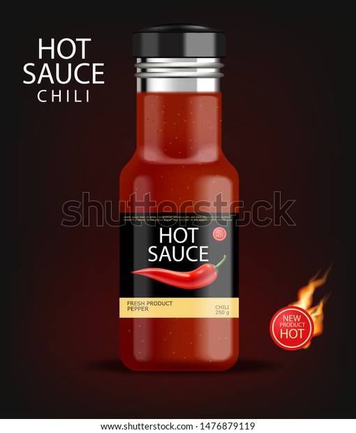 Download Hot Chilli Sauce Isolated Vector Realistic Stock Vector Royalty Free 1476879119