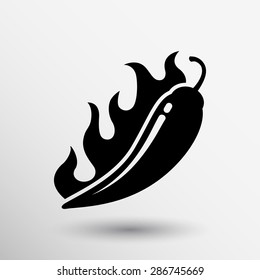 Hot chilli, vector illustration pepper logo isolated paprika.
