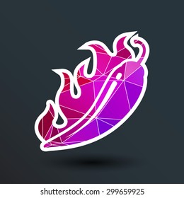 Hot chilli, vector illustration pepper logo isolated paprika.