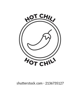 Hot Chilly label icon in black line style icon, style isolated on white background