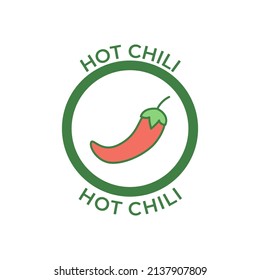 Hot Chilly label icon in color icon, isolated on white background 