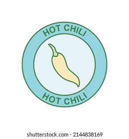 Hot Chilly label icon in color icon, isolated on white background 