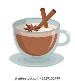 hot chocolate with anis and cinnamon on top