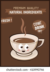 Hot Chocolate background poster card. Vector image. isolated