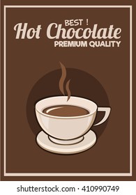 Hot Chocolate background poster card. Vector image. isolated