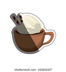 Hot chocolate beverage icon vector illustration graphic design
