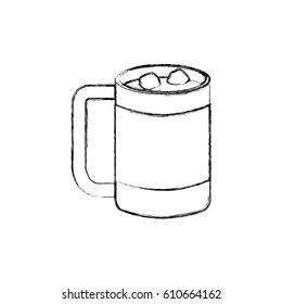 Hot chocolate beverage icon vector illustration graphic design