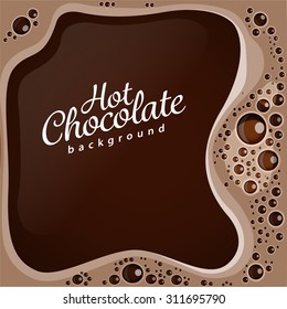 Hot chocolate with bubbles vector background