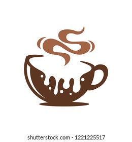 Hot Chocolate Or Coffee Cups Logo Melted Delicious Drink Icon 