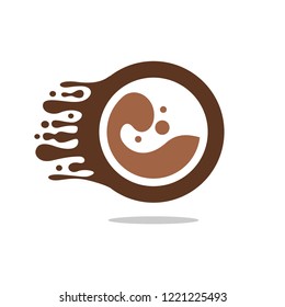 Hot Chocolate or Coffee Logo Melted Movement Delicious Drink Icon 