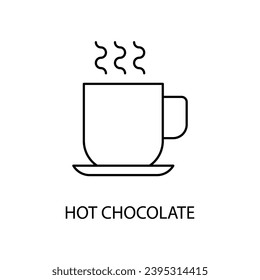 hot chocolate concept line icon. Simple element illustration. hot chocolate concept outline symbol design.