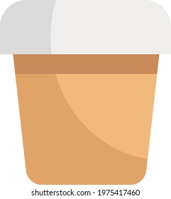 Hot chocolate in cup to go, icon illustration, vector on white background