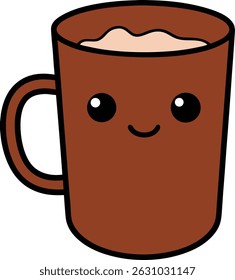 Hot Chocolate Cup Icon With Flat Simple Design And Vector Style