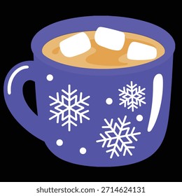 Ilustración vectorial de taza de chocolate caliente