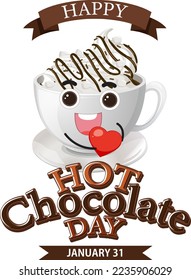 Hot Chocolate Day Banner Design illustration