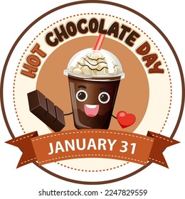 Hot Chocolate Day Banner Design illustration