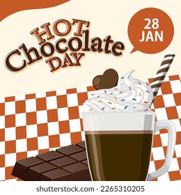 Hot Chocolate Day Banner Design illustration