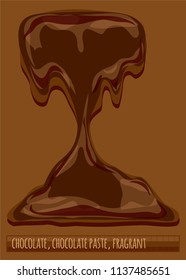 Hot chocolate drains, chocolate paste, drops, puddles, frames. Colorful hand drawn vector stock illustration.