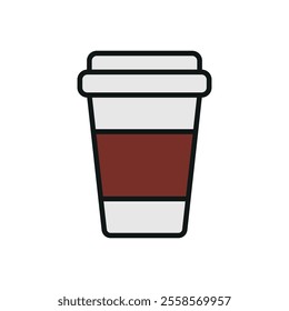 Hot chocolate drink icon, a charming vector graphic showcasing a warm mug with swirling steam and a touch of sweetness, ideal for dessert shop logos, seasonal promotions, or digital artwork