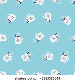El patrón de la bebida de chocolate caliente sin soldadura. Adecuado para fondos, papel pintado, telas, textiles, papel de envoltura, materiales impresos y muchos más. Vector modificable.