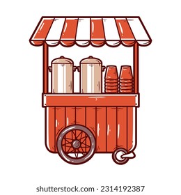 Hot chocolate drink stand food hand-drawn illustration