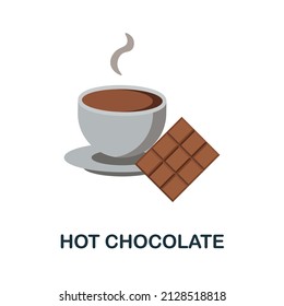 Hot Chocolate flat icon. Colored element sign from drinks collection. Flat Hot Chocolate icon sign for web design, infographics and more.